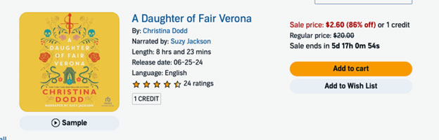 A Daughter of Fair Verona audiobook on sale!